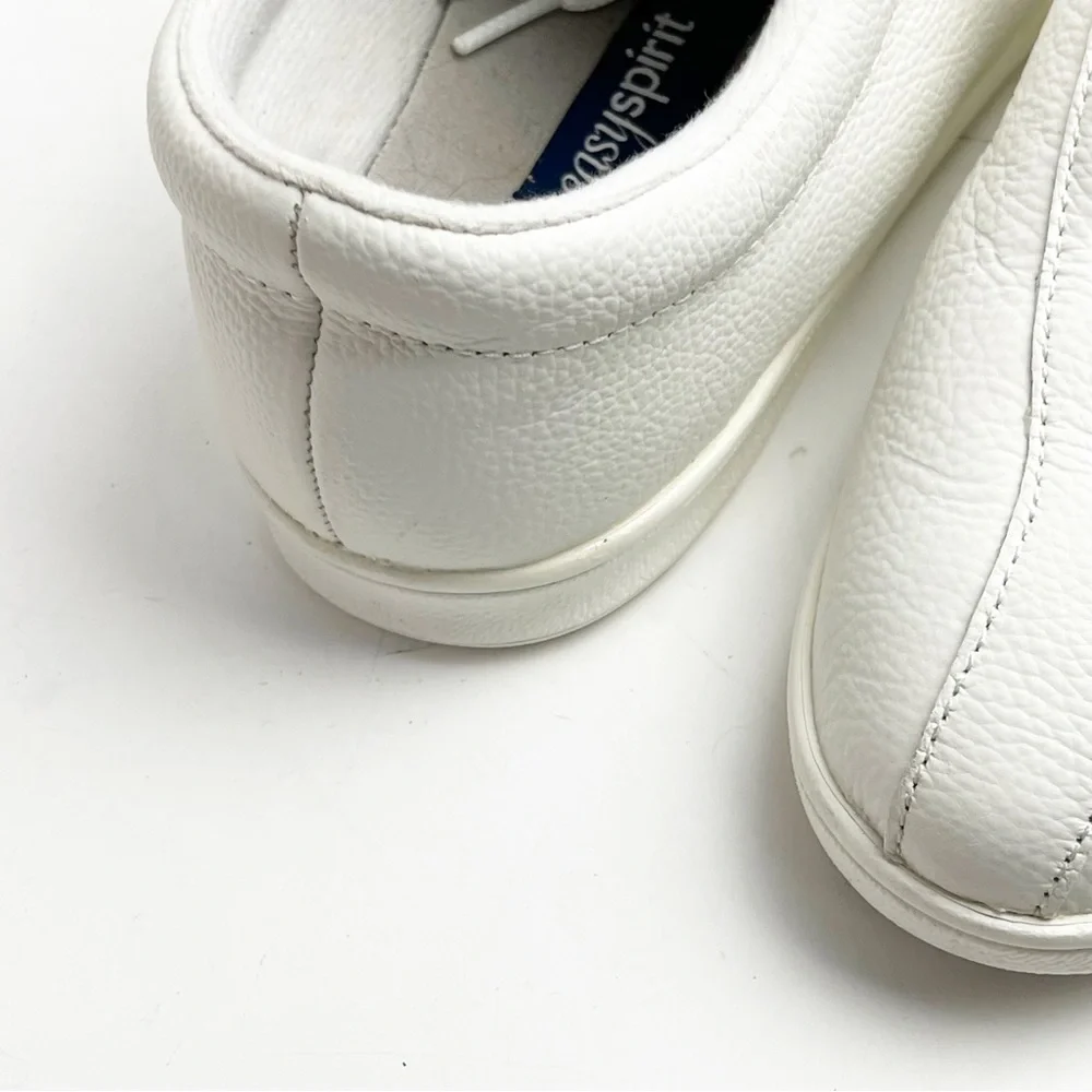 EASY SPIRIT Off White Leather Lace Up Tennis Shoes 7 Walking Cheer Dance